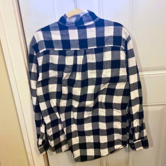 Croft & Barrow Black/White Checkered Flannel Shirt - Picture 3 of 3